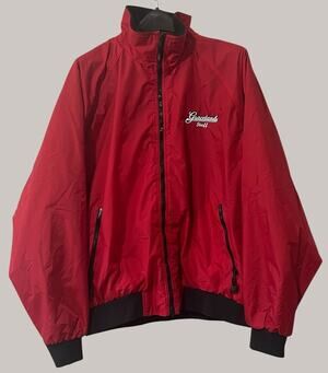 Official Graceland Staff Bomber Jacket Mens XL Red Fleece Lined 90s Hartwell